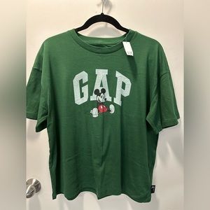 Women’s GAP T-shirt Disney Mickey Green Medium